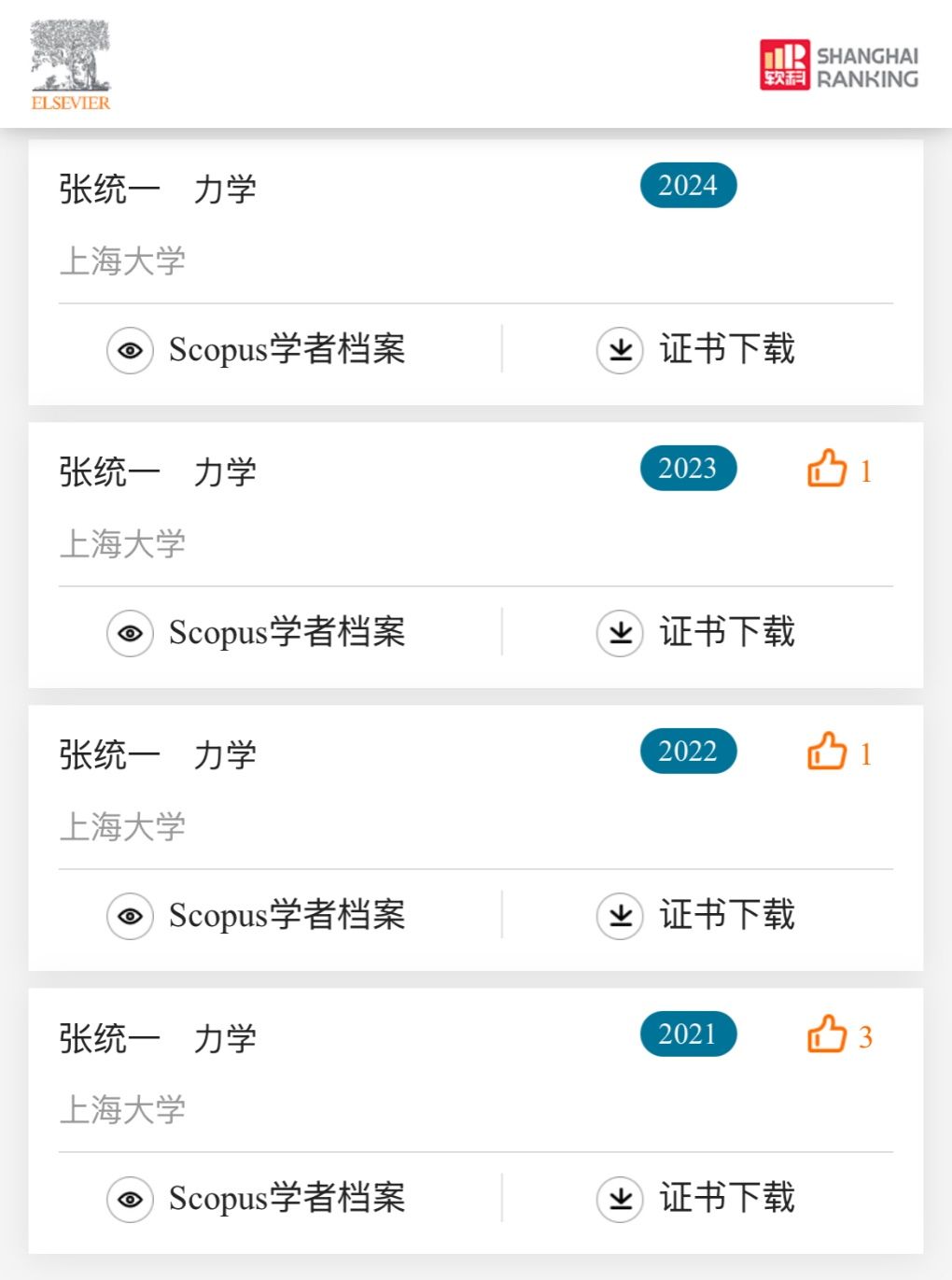 张统一院士入选2024“中国高被引学者”榜单-尊龙凯时