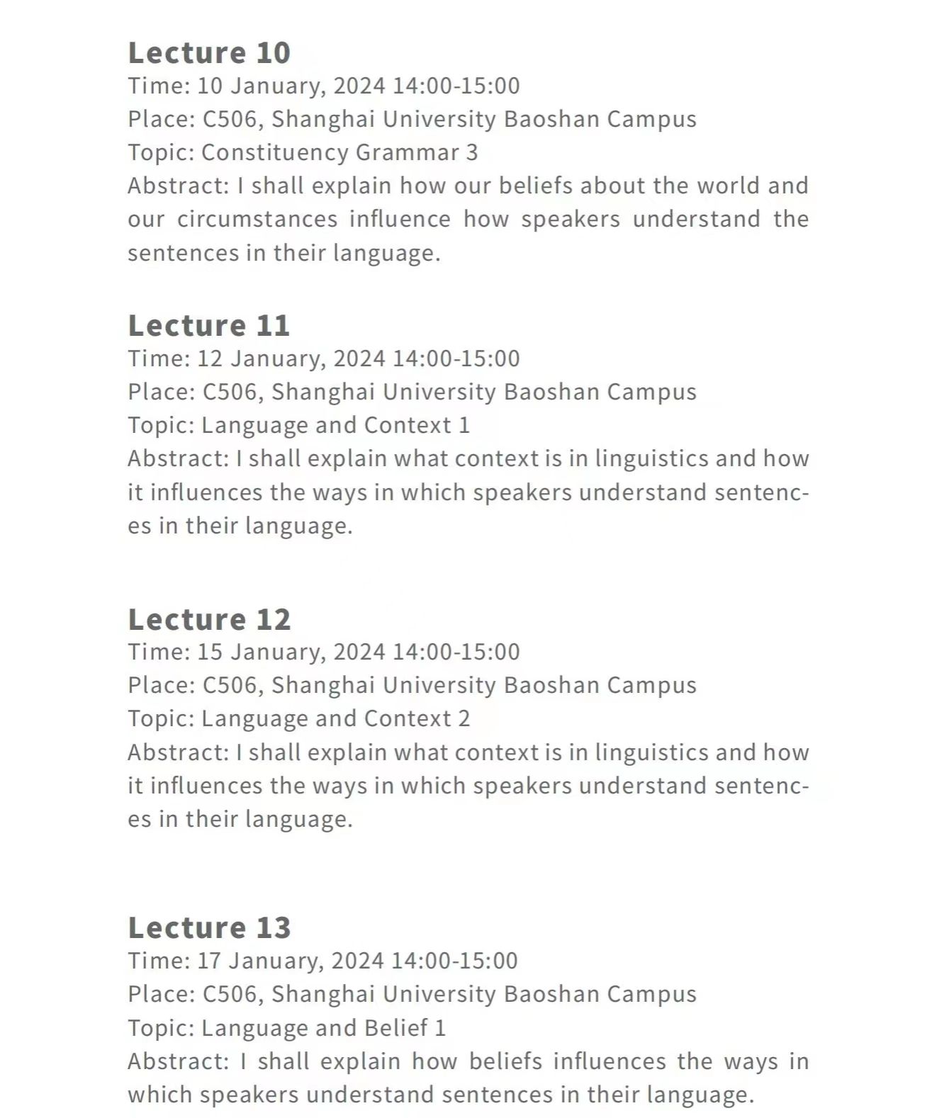 加拿大麦吉尔大学（McGill University）Brendan S. Gillon教授语言学专题系列讲座-尊龙凯时